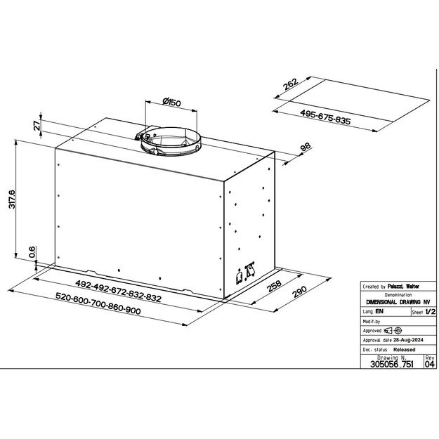 FABER INKA LUX EVO WH MATT A52, 305.0665.357 2