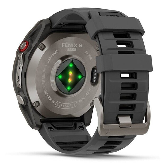 Garmin fēnix 8 Pro 3.56 cm (1.4 ) AMOLED 51 mm Digital 454 x 454 pixels Touchscreen Graphite, Titanium Wi-Fi GPS (satellite)