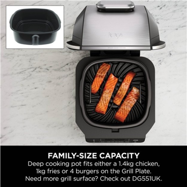 NINJA | 6-in-1 MAX Grill and Air Fryer | DG551EU | 3.8 L | Number of programs 6 | Silver/Black 1
