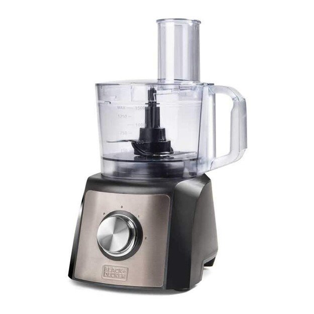 Black & Decker BXFPA1200E food processor 1200 W 1.5 L Black, Stainless steel