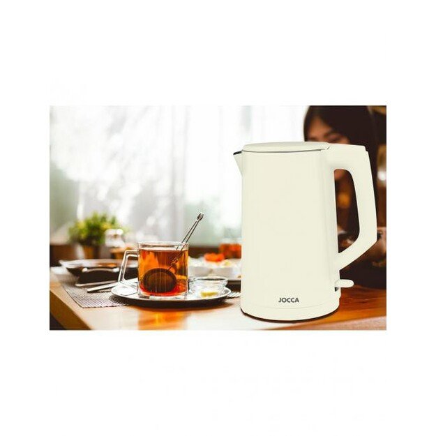 Retro stiliaus virdulys Jocca 2710 1.7L kreminės spalvos 1