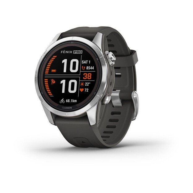 Garmin fēnix 7S Pro 3.05 cm (1.2 ) MIP 42 mm Digital 240 x 240 pixels Touchscreen Silver Wi-Fi GPS (satellite)