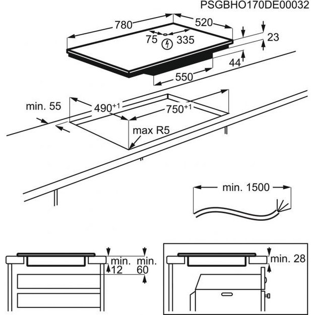 80cm pločio indukcinė kaitlentė AEG IAE84881FB