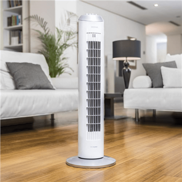 Cecotec EnergySilence 8090 Skyline | Tower Fan | Stand Fan | 60 W | Diameter 29 cm | Number of speeds 3 | Oscillation | White