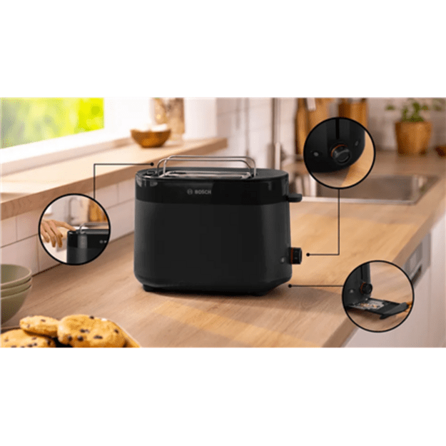 Bosch Compact Toaster | TAT2M123 MyMoment | Power 950 W | Number of slots 2 | Housing material Plastic | Black
