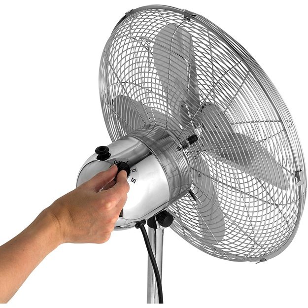 Beldray EH3263VDE chrome pedestal fan