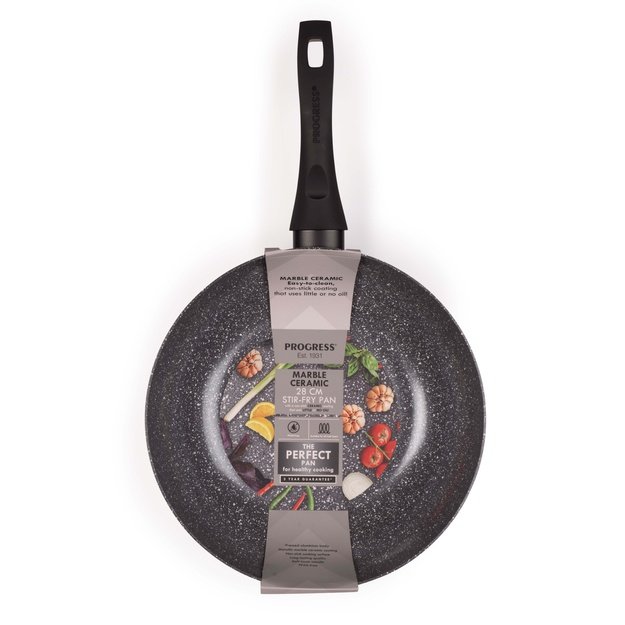 Progress BW12915EU7 Marble Ceramic 28cm Stir-Fry Pan