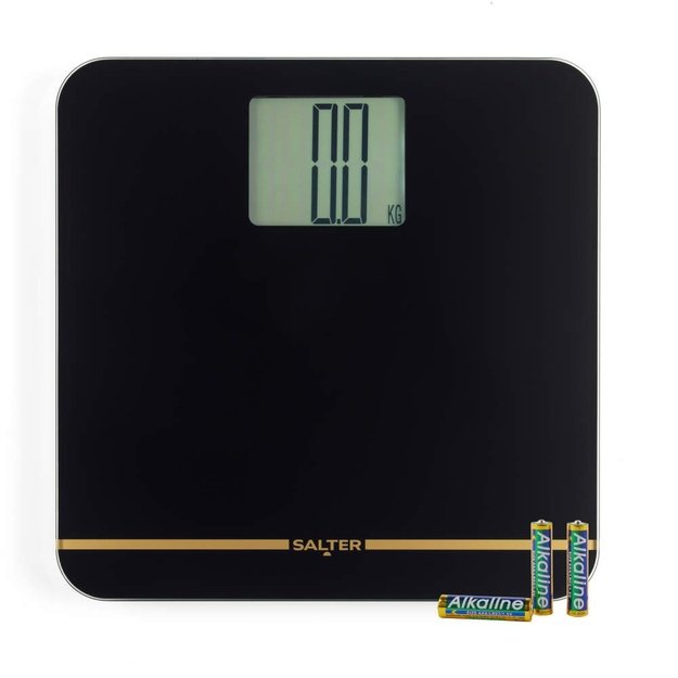 Salter 9075 BGFEU12 Max Electronic Bathroom Scale, Black/Gold