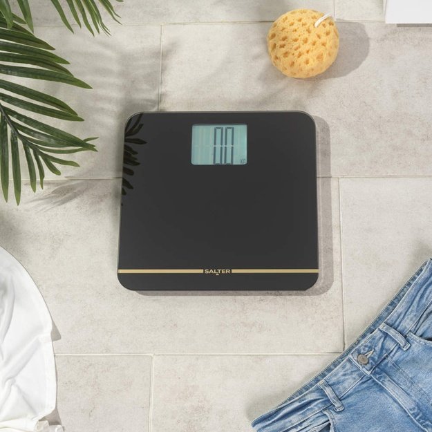 Salter 9075 BGFEU12 Max Electronic Bathroom Scale, Black/Gold