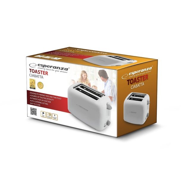 Toaster Esperanza Ciabatta EKT002 (600W, white color)