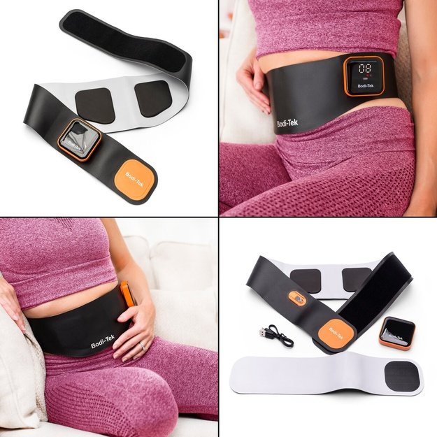 Bodi-Tek Ab & Back Muscle Strengthener With Heat, Black/Orange