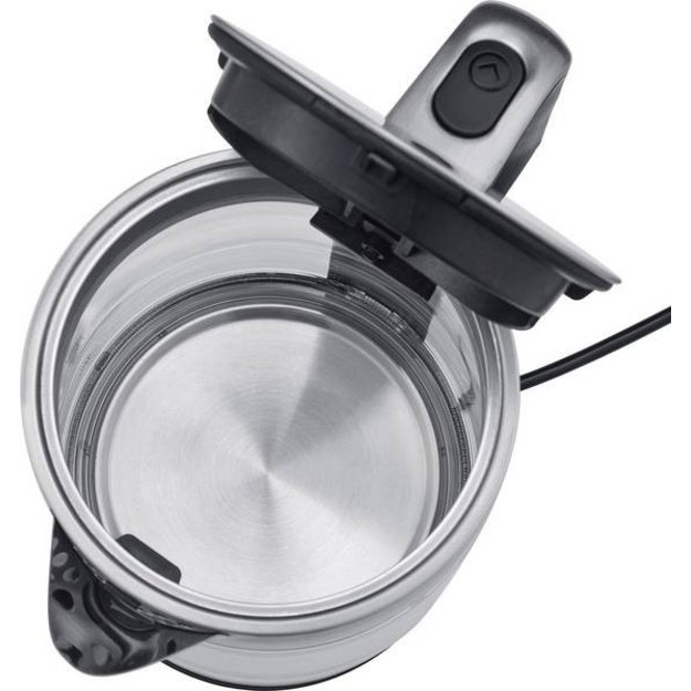 Severin WK 3420 electric kettle 1.7 L 2200 W Black, Stainless steel, Transparent