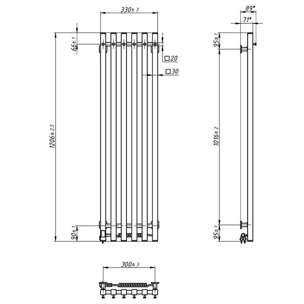 Elektrinis rank&scaron;luosčių džiovintuvas Navin Levante 330x1200, Sensor, 12-257053-3312, (laidas de&scaron;inėj