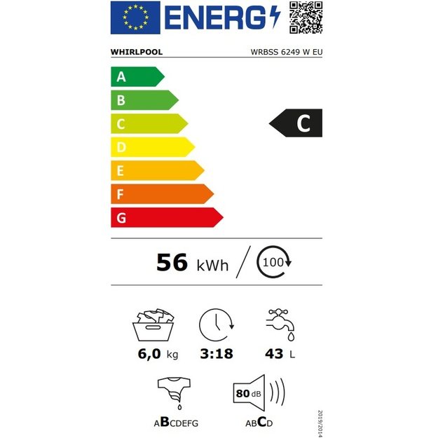 Skalbyklė WHIRLPOOL WRBSS 6249 W EU
