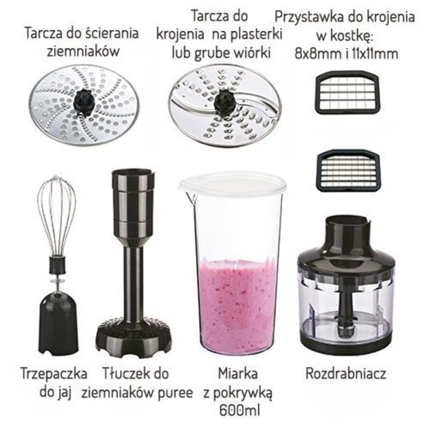 Blender hand Adler CR 4623 (1600W, black color)