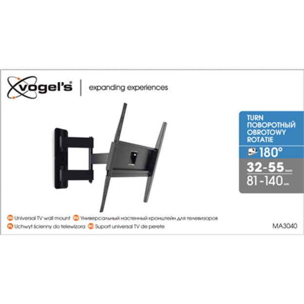 Vogels | Wall mount | MA3040-A1 | Full Motion | 32-65   | Maximum weight (capacity) 25 kg | Black 1