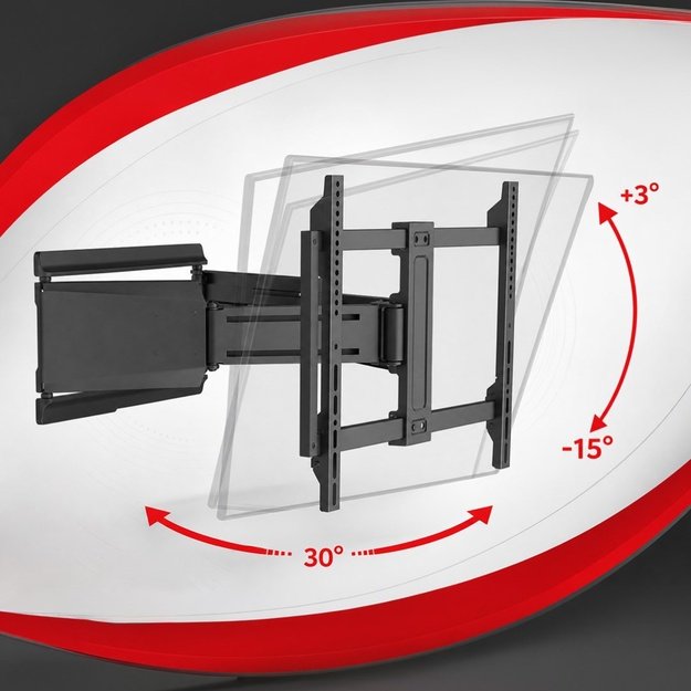 Maclean TV Mount / Bracket, max. VESA 600x400, 37-90 , max. load 65 kg, black, MC-881 N