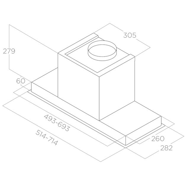 Įmontuojamas gartraukis Elica HIDDEN ADVANCE PLUS IX/A/52, PRF0180299A