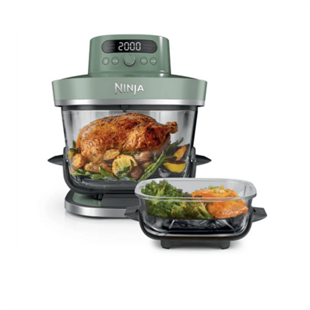 NINJA 5-in-1 XL Glass Air Fryer | AS090EUGN Crispi Pro | Power 2050 W | Capacity 5.7 L | Moss Green