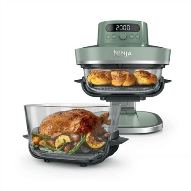 NINJA 5-in-1 XL Glass Air Fryer | AS090EUGN Crispi Pro | Power 2050 W | Capacity 5.7 L | Moss Green