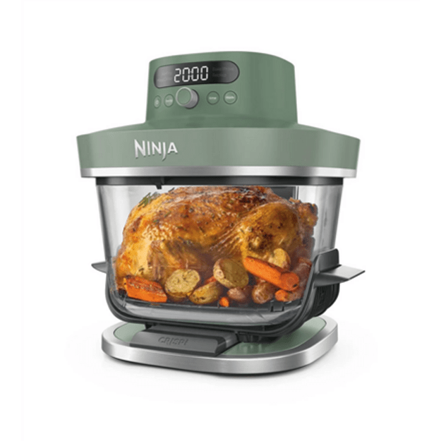 NINJA 5-in-1 XL Glass Air Fryer | AS090EUGN Crispi Pro | Power 2050 W | Capacity 5.7 L | Moss Green