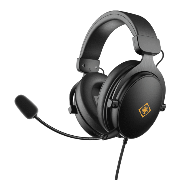 DH320 laidinės žaidimų ausinės DELTACO GAMING, i&scaron; odos, 3.5mm jungtis, garsumo ir nutildymo mikrofono valdikliai / GAM-190 