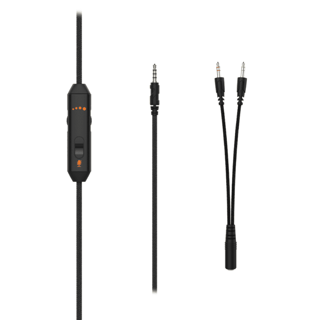 DH320 laidinės žaidimų ausinės DELTACO GAMING, i&scaron; odos, 3.5mm jungtis, garsumo ir nutildymo mikrofono valdikliai / GAM-190 