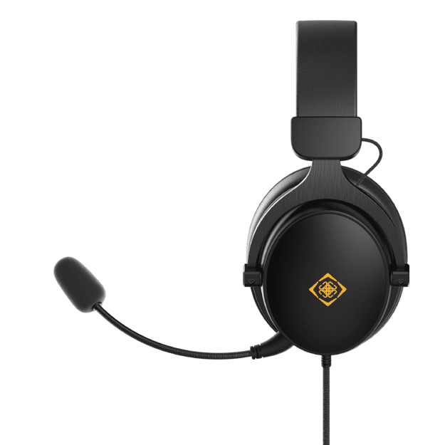 DH320 laidinės žaidimų ausinės DELTACO GAMING, i&scaron; odos, 3.5mm jungtis, garsumo ir nutildymo mikrofono valdikliai / GAM-190 