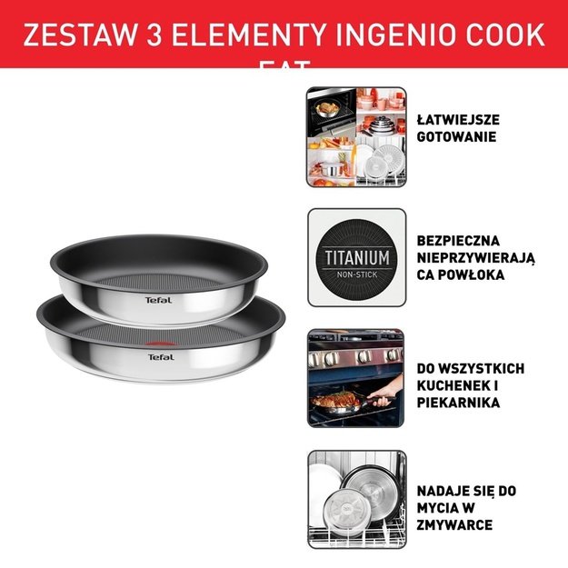 Set of 2 pans TEFAL Ingenio Cook Eat L8813S75