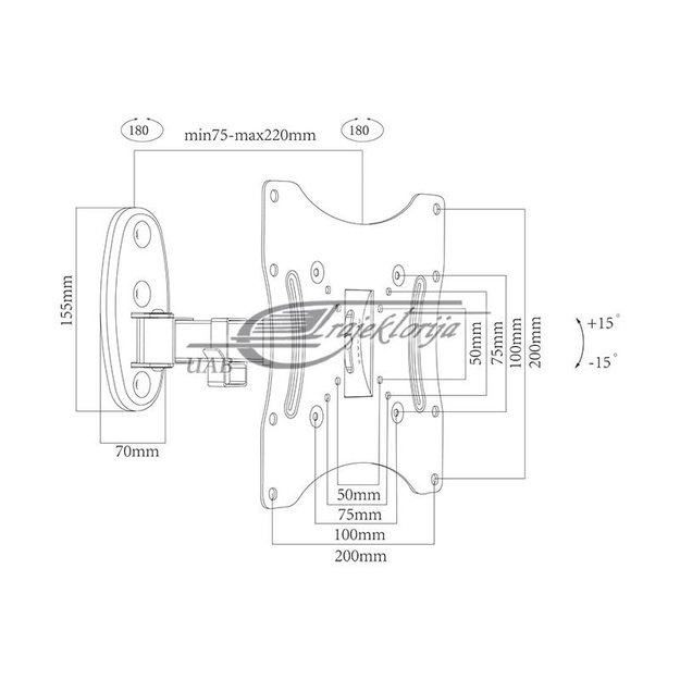 Mount for TV BLOW 76-863 (Wall, 17  - 42 , max. 30kg)