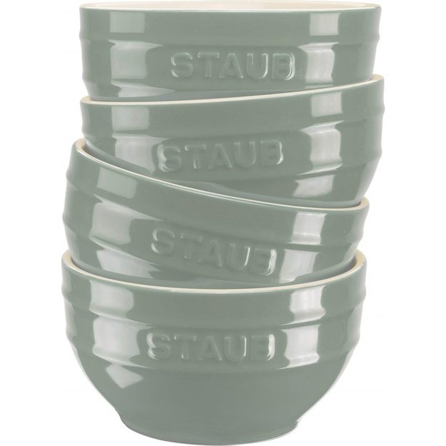 STAUB SERVING Set of 4 bowls 12 cm, eucalyptus