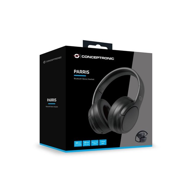 CONCEPTRONIC Headset Stereo WLS BT5.4/Mikro/Faltb.  30Std sw