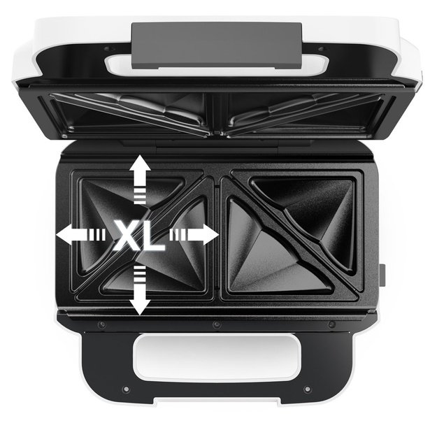 TEFAL | Wafle Maker Snack XL | SW701110 | 850 W | Number of pastry 2 | Belgium | White/Grey