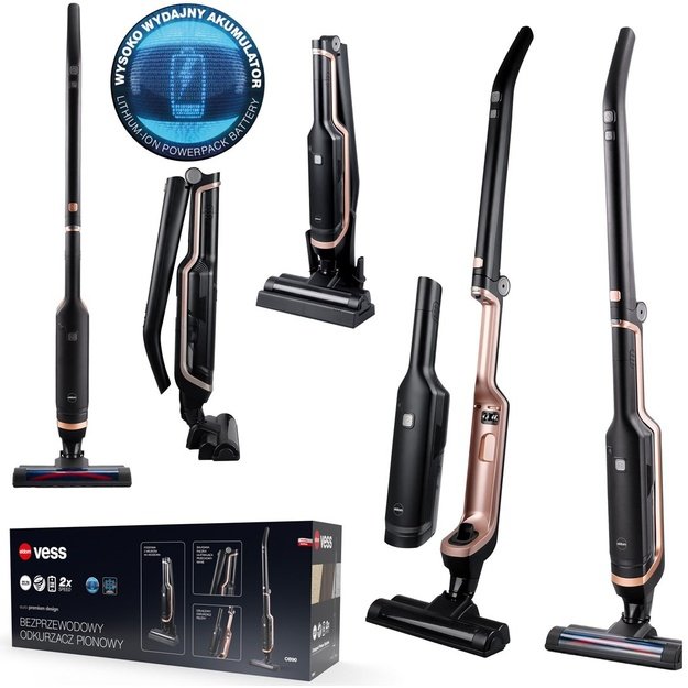 OB90 ELDOM, VESS upright vacuum cleaner, cordless, electric brush