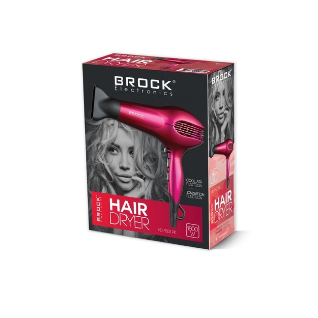 Brock HD 9501 PK Hair Dryer 1800W, Pink