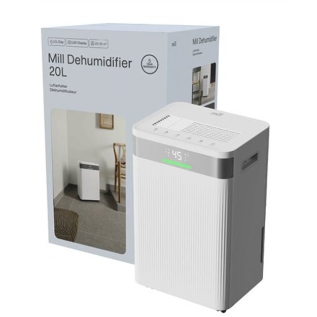 Mill | Dehumidifier | MDH20 | Suitable for rooms up to 20-30 m2 | Water tank capacity 4 L | White