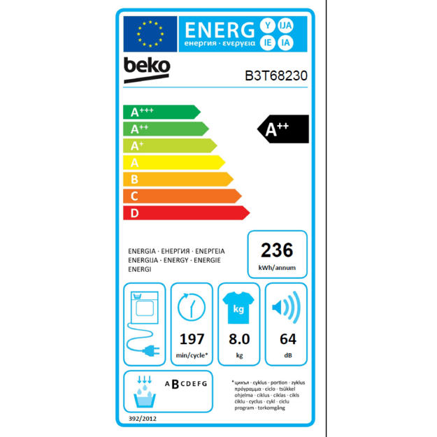 Dryer BEKO B3T68230