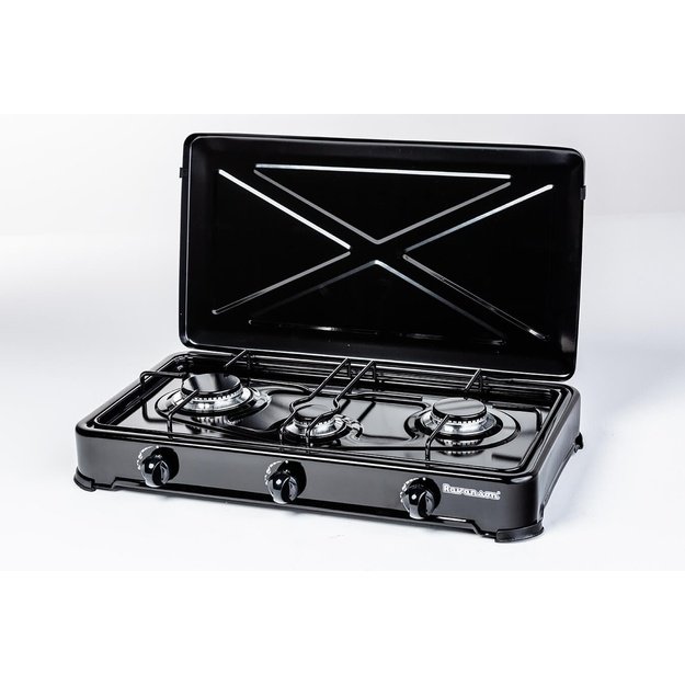 Ravanson K-03TB Black, White Countertop 60 cm Gas 3 zone(s)