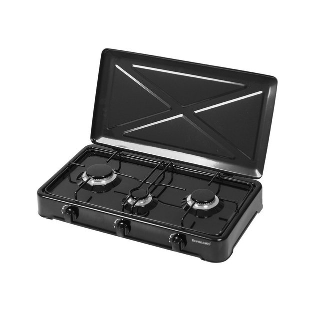 Ravanson K-03TB Black, White Countertop 60 cm Gas 3 zone(s)