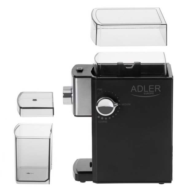 Adler | Coffee Grinder | AD 4448 | 300 W | Coffee beans capacity 250 g | Number of cups 12 per container pc(s) | Black