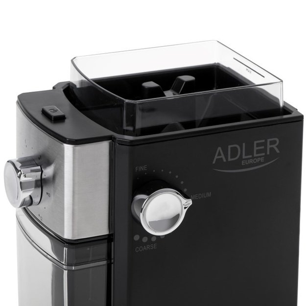 Adler | Coffee Grinder | AD 4448 | 300 W | Coffee beans capacity 250 g | Number of cups 12 per container pc(s) | Black