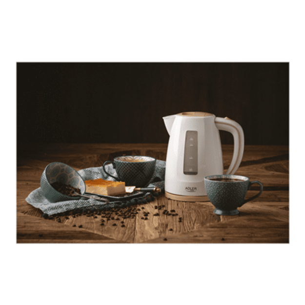 Adler | Kettle | AD 1264 | Standard | 2200 W | 1.7 L | Plastic | 360&deg; rotational base | White
