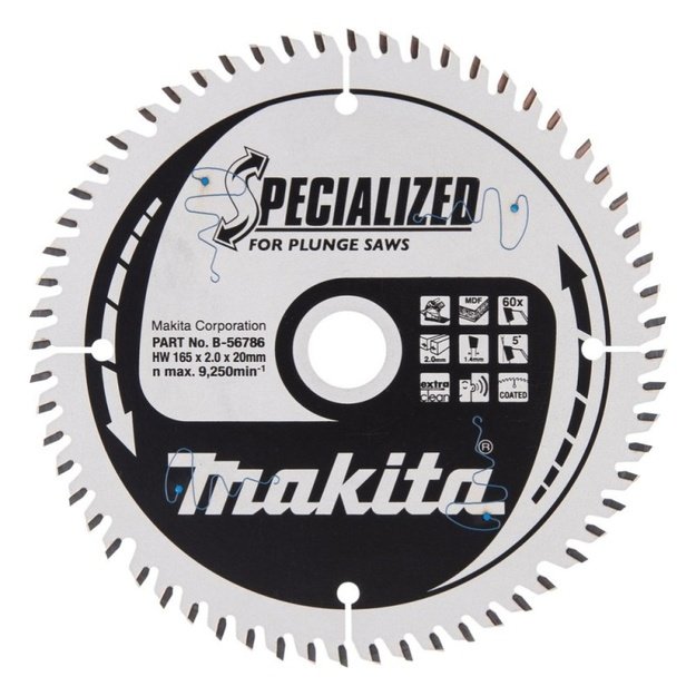Pjovimo diskas  MAKITA 165x2x20mm Z60 5&deg;