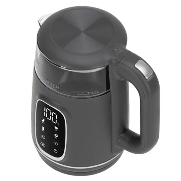 Adler Kettle with LED Display | AD 1305 | Electric | 2200 W | 1.7 L | Plastic | 360&deg; rotational base | Grey