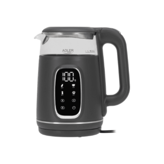 Adler Kettle with LED Display | AD 1305 | Electric | 2200 W | 1.7 L | Plastic | 360&deg; rotational base | Grey