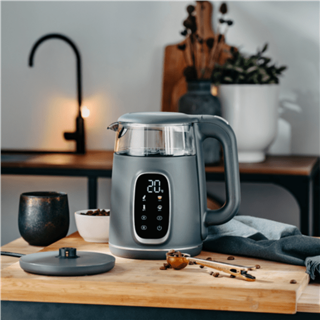 Adler Kettle with LED Display | AD 1305 | Electric | 2200 W | 1.7 L | Plastic | 360&deg; rotational base | Grey