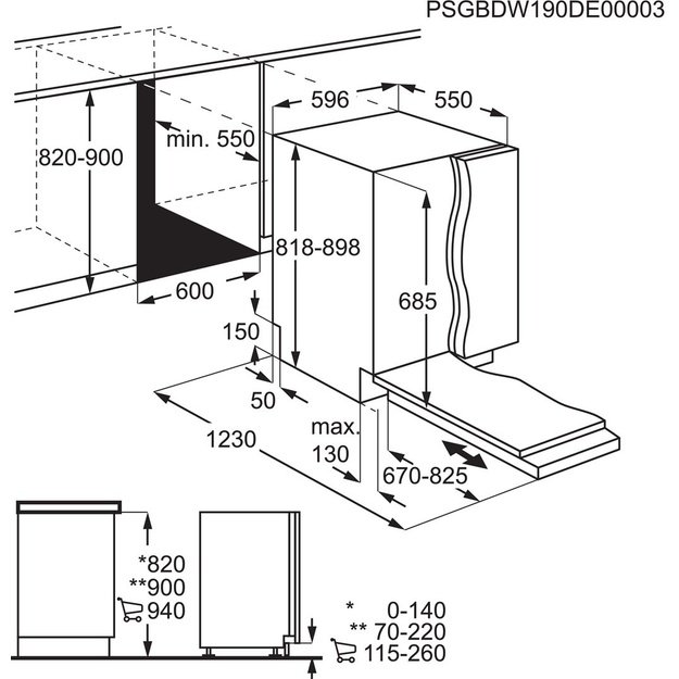 Indaplovė įmontuojama ELECTROLUX KEGB9405L