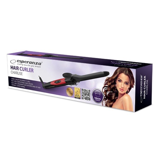 Curling iron for hair Esperanza Charlise EBL003 (22 W, black color)