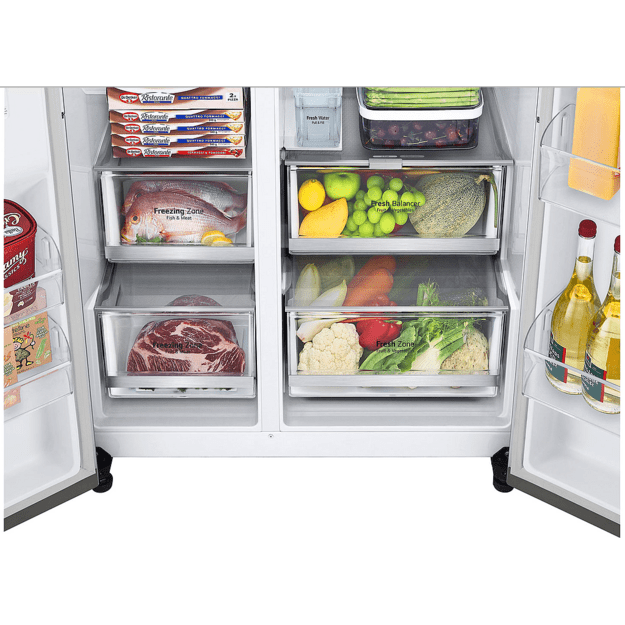 LG Refrigerator | GSGV81PYLL | Energy efficiency class E | Free standing | Side by side | Height 179 cm | Fridge net capacity 41