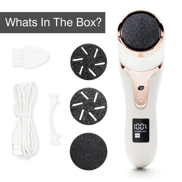 Rio Go Smooth Electric Foot File With Vacuum Action, White